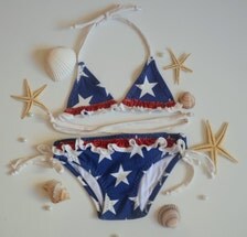 Baby girl swimsuit-American Flag baby girl bikini set 2 pieces