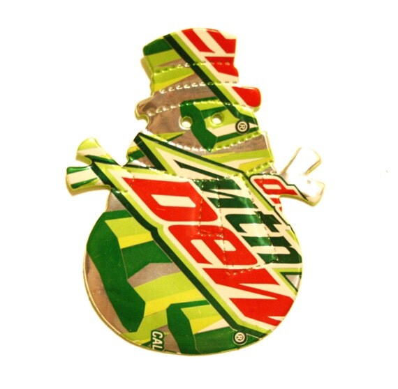 Diet Mountain Dew SNOWMAN Magnet or Christmas by PopCanCreations