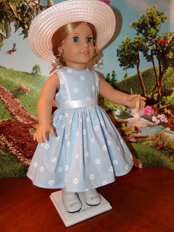 Lovely Light Blue Spring Dress for American Girl by MissAmiesAttic