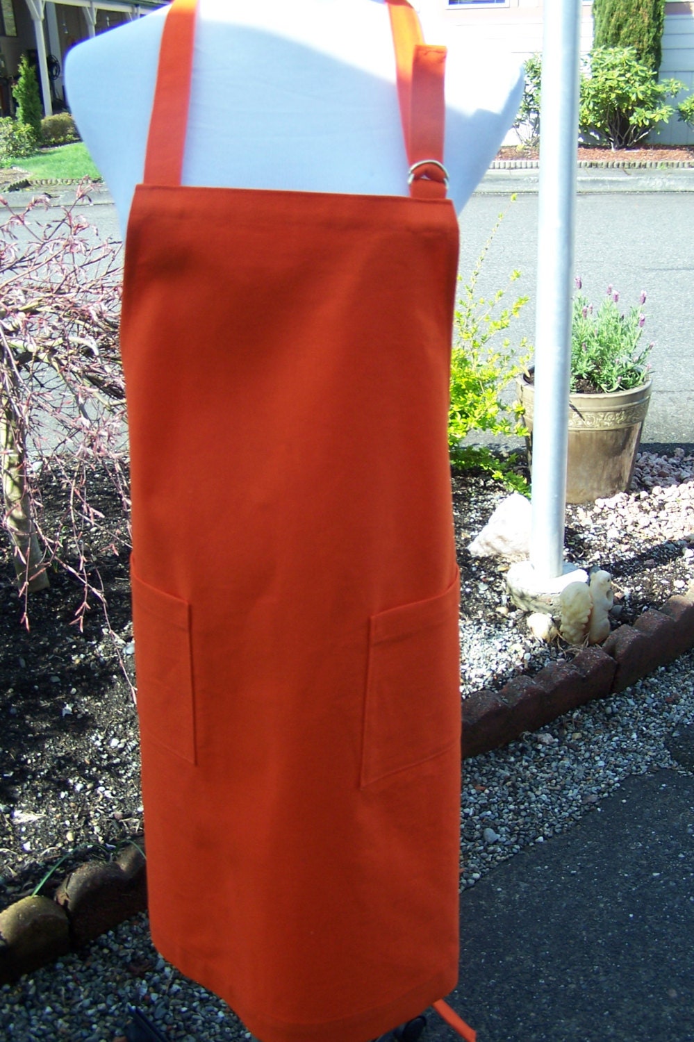 Orange HeavyDuty and StainResistant Unisex Apron