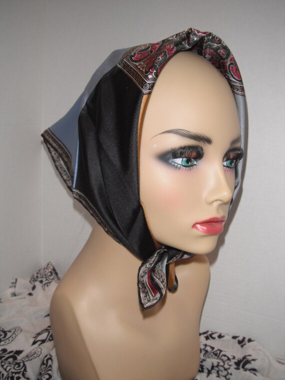 Vintage Ashear silk head scarf made in Italy