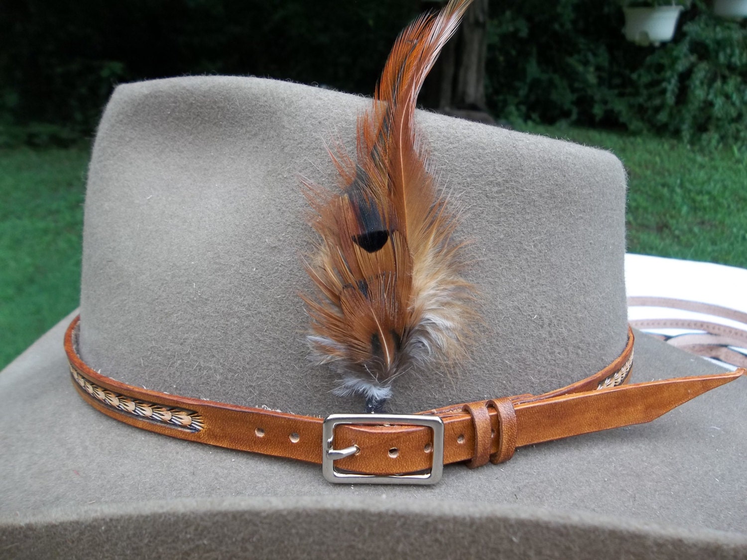 Hand Made Hand Tooled Leather Hat Bands