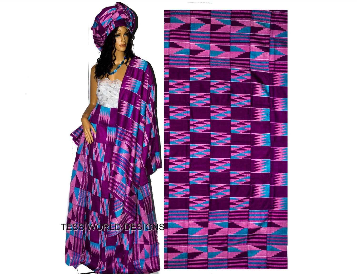 purple kente dresses