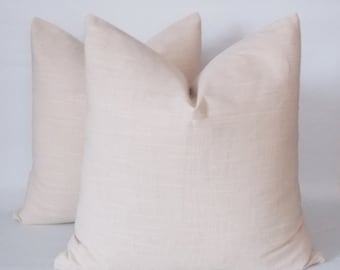 Natural Linen Pillow Cover, Set of 2 / Rav Linen, Pure Linen Pillows, Linen Throw pillow, Decorative Pillow cover
