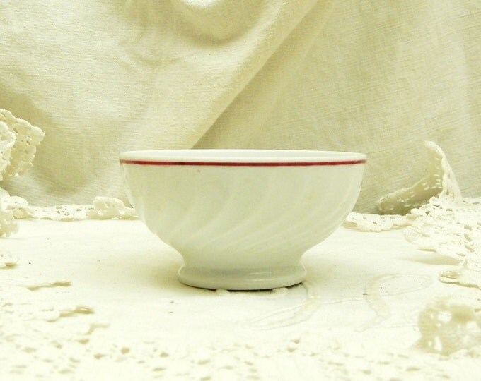 Small Childs Antique French Farmhouse White Bone China Café au Lait Bowl / French Country Decor / Retro Vintage Home Interior / Coffee Bowl