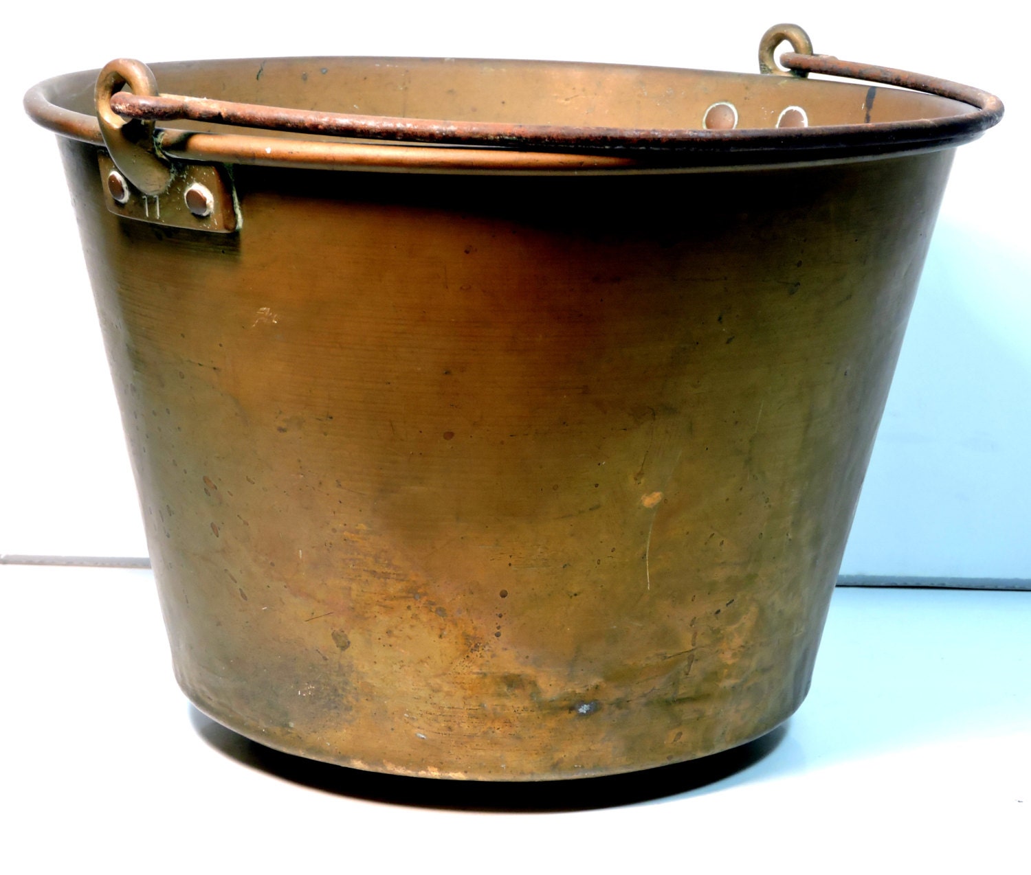 Rustic Brass Bucket Candy Pail Brass Pail Antique by