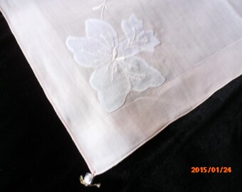 Jabara Madeira Hankie Pale Pink Vintage with Original Grimio Tag