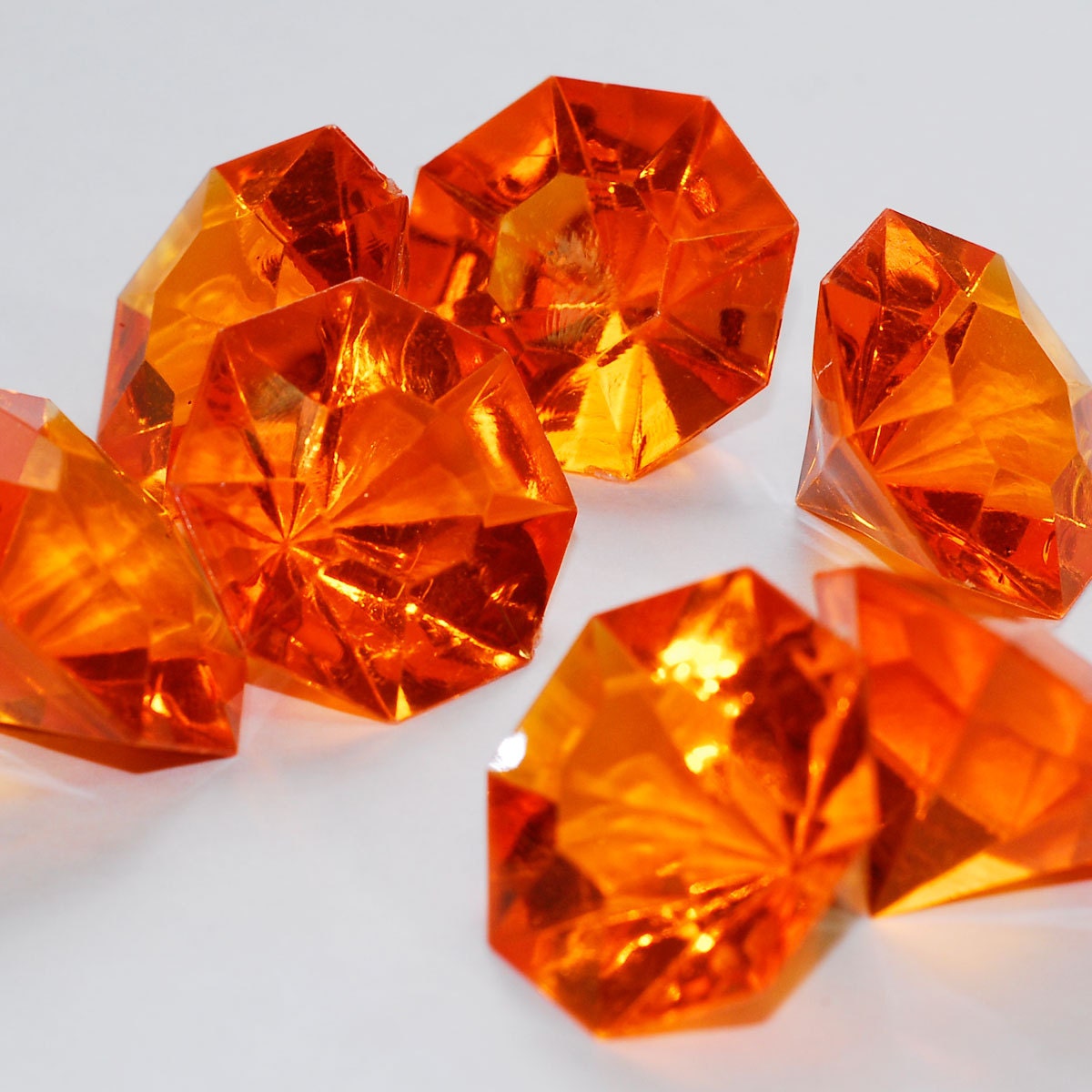 1 Orange Acrylic Flat Head Diamond Gem Table Scatter