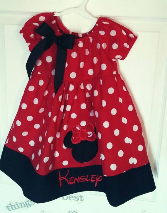 Items similar to Minnie Mouse personalized dress for girls.. on Etsy