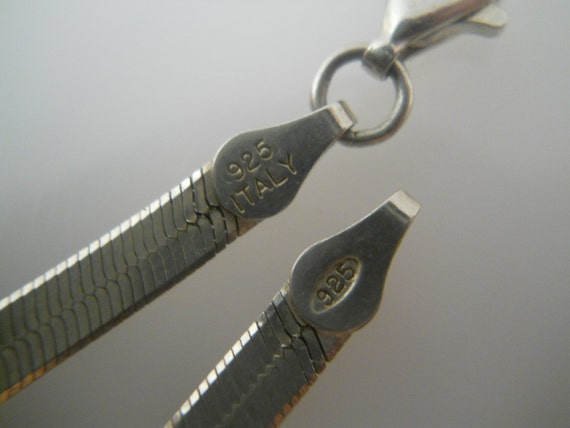 Sterling Silver 925 Herringbone Necklace 20 in 4mm SU Italy
