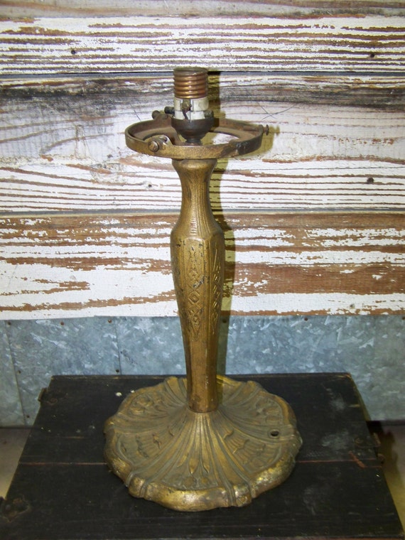 Brass Lamp Base Solid Brass Art Nouveau by ShelbyTradingCompany