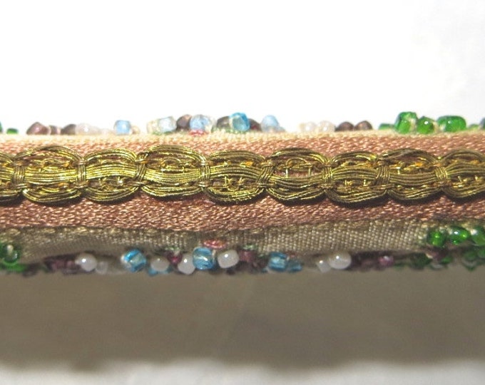 Vintage Brush, Beaded Seed Pearls, Jeweled Brush, Vanity Table Accessories, Clothing Brush