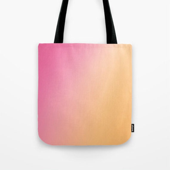 Pink to Orange Ombre Tote Bag Grocery Bag Beach Bag Book