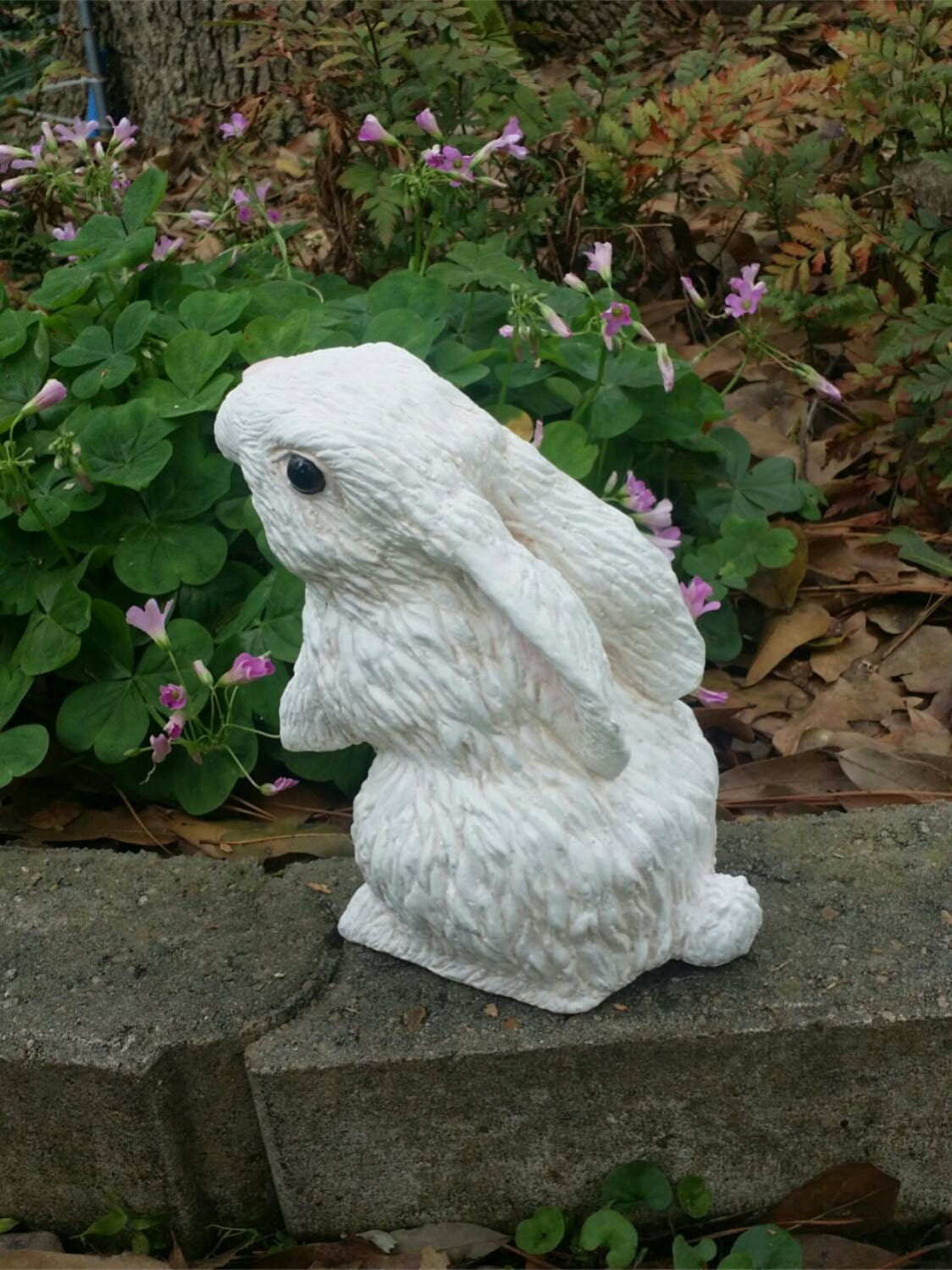 white rabbit garden ornament