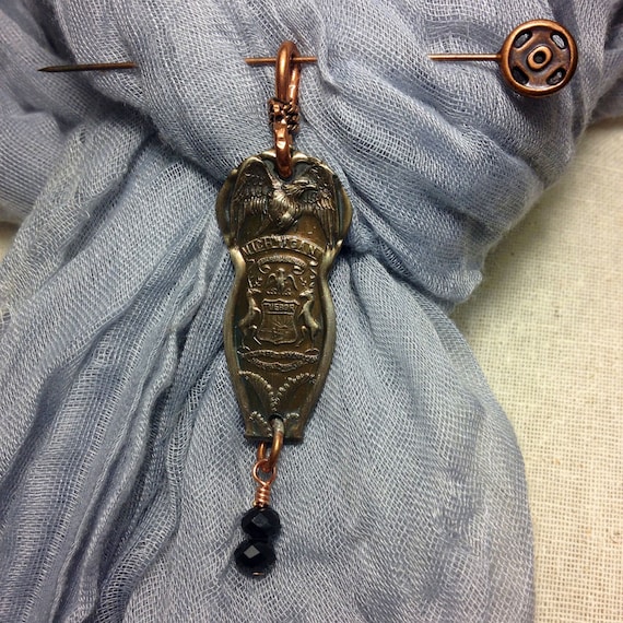 Items similar to Vintage Upcycled Spoon Handle Jewelry Pendant USA