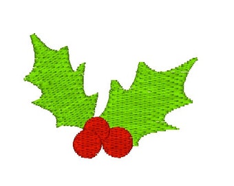 Holly Berry Christmas Machine Embroidery Design - Christmas embroidery design - holly embroidery