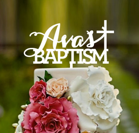 Christening cake topper with cross cake topper baptism cake