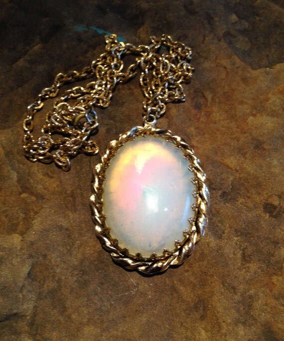 Vintage Moonstone Pendant by 4DogCafe on Etsy