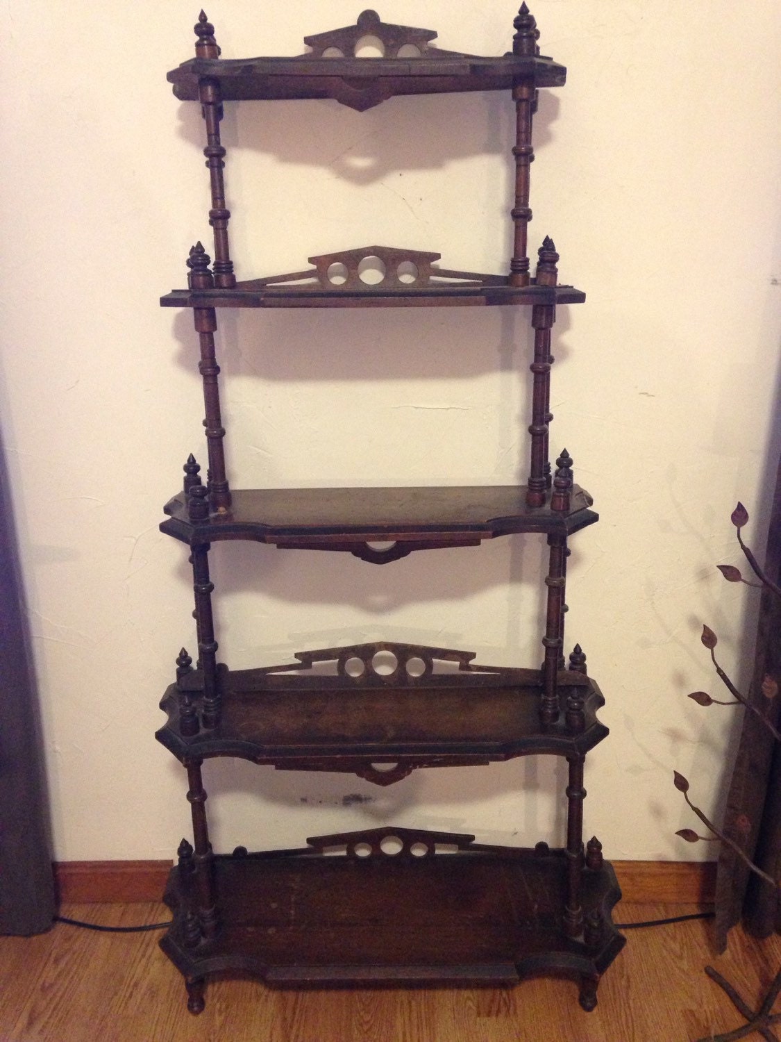 Antique Etagere Bookcase Display Shelf Victorian Haute Juice
