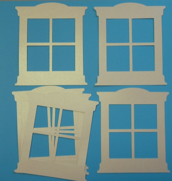 6 White Pearl Window Die Cuts/Window by DieCutsByLinda on Etsy