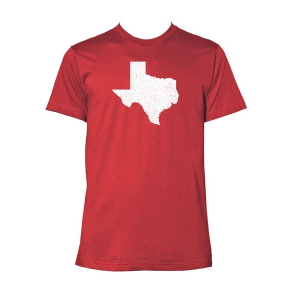 Distressed Texas State Shape Heather Red