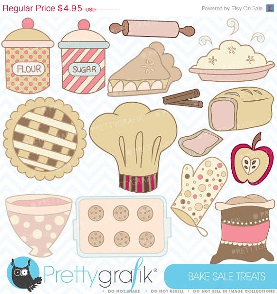 80% OFF SALE Bake sale clipart commercial use, vector graphics, digital clip art, digital images - CL310 Il_570xn