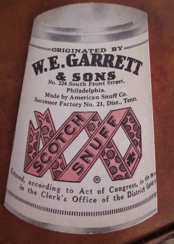 1940's W.E. Garrett & Sons Sweet Mild Snuff note book