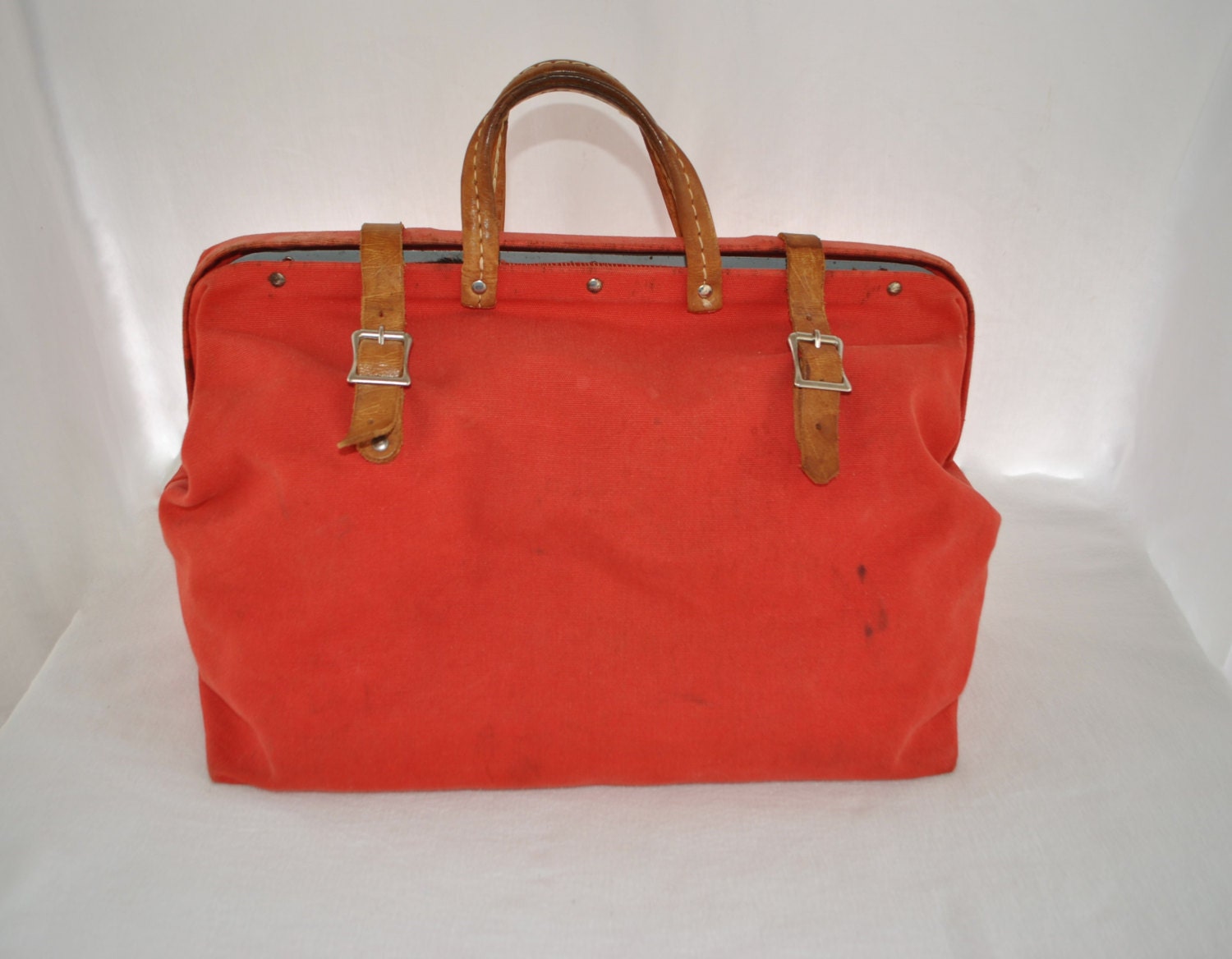 Vintage Tool Bag Heavy Duty Industrial Large Red by VintageFinds61