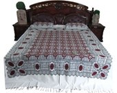 Cotton Bed Cover 3 pc set Handloom Bedding Bedspreads-Indian Bedroom Decor