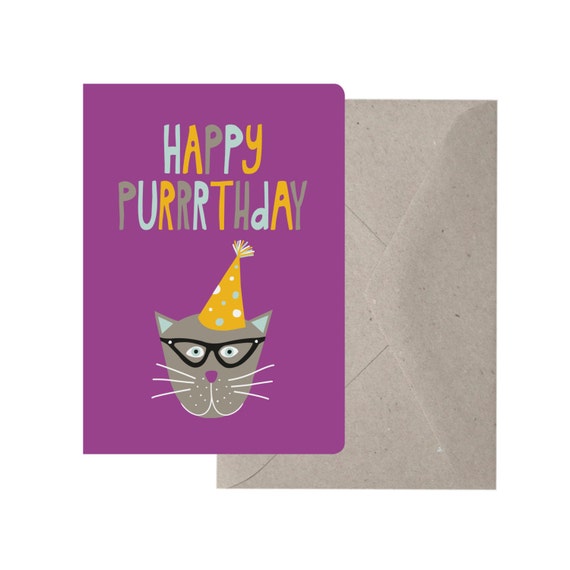 Birthday Card Happy Purrrthday. Happy Birthday. by TheThinktree