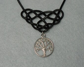 Handmade Celtic Knot Necklace with Leaf by SpiritMountainCrafts