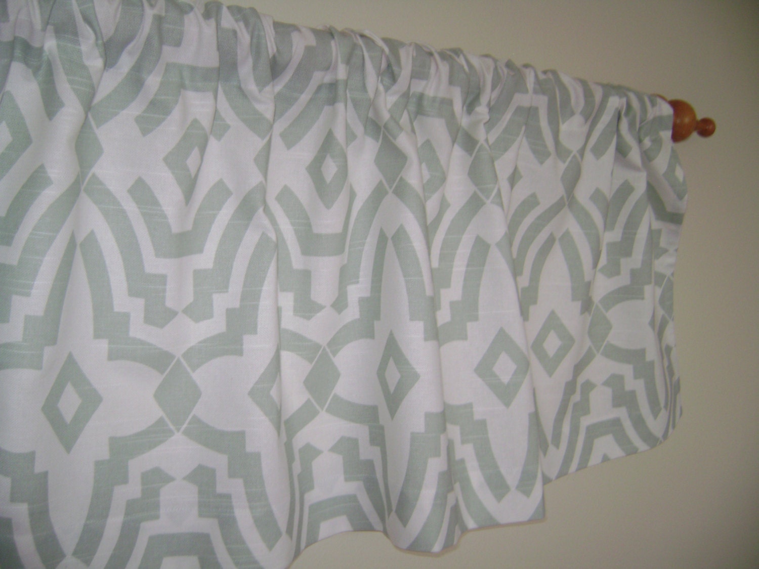 Sage Green/White Valance Window Valance