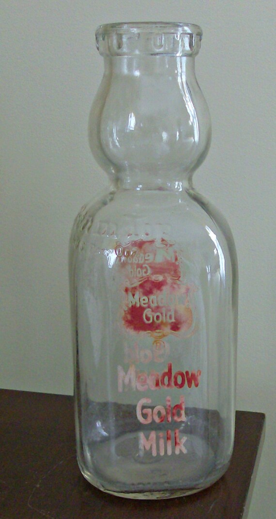 Vintage Meadow Gold One Quart Creamer Bottle