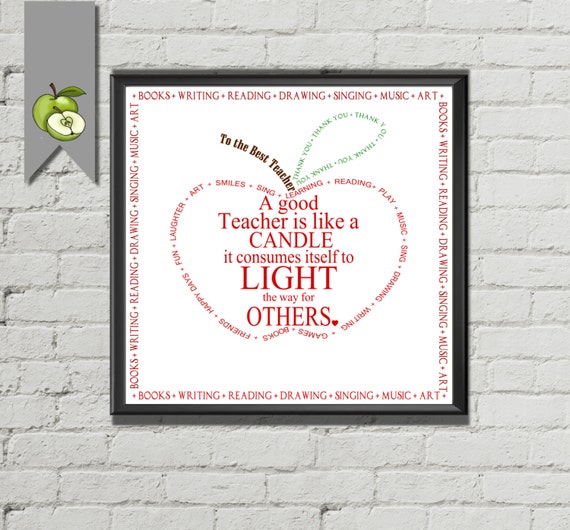 Items similar to Teacher Appreciation Gift, A Good Teacher Is like a