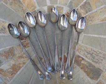 9 - 1881 Rogers A1 - Silver-Plate - Salem/Lowell Pattern Iced Tea Spoons
