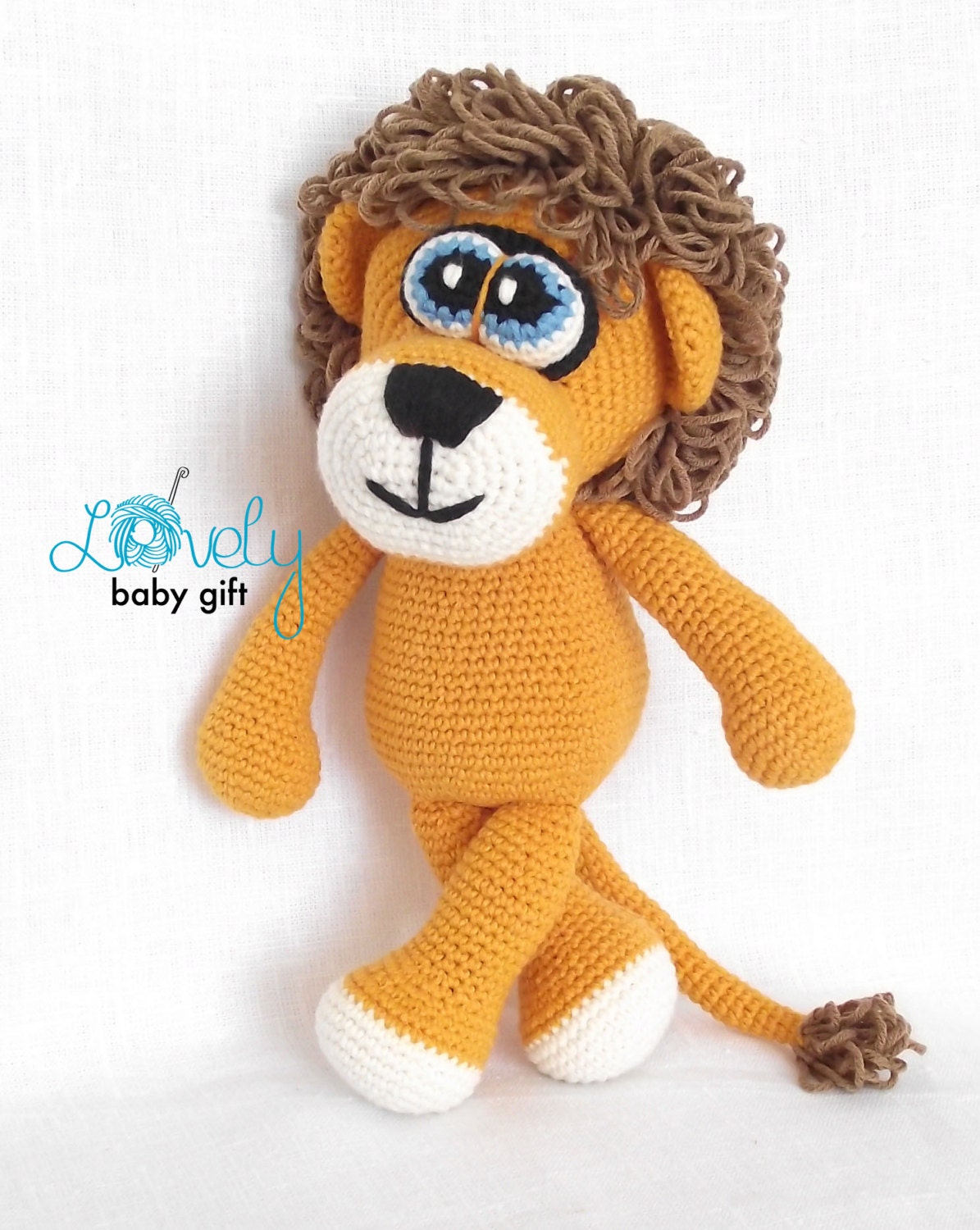 crochet lion stuffed animal