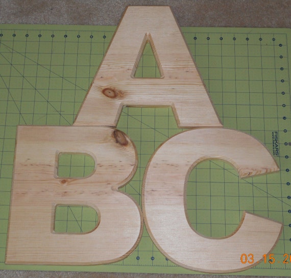 Alphabet letters 10 Inch high in pine 3/4 thick by cncnsignscom