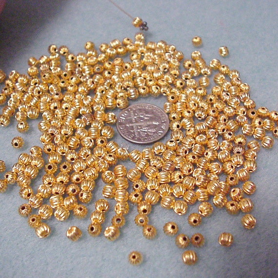 14/20 Gold Filled Corrugated Beads 6mm Round by