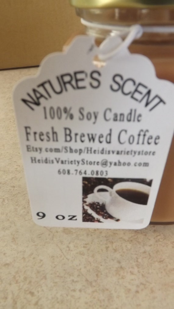 NEW!!! Hand Poured Fresh Brewed Coffee 100% Soy Candles