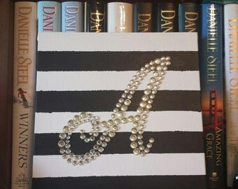 Items similar to Monogram initial painting . 16 x 20 . acrylic painted ...