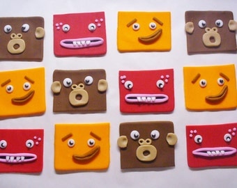 BIG BLOCK Sing Song Edible Fondant Cupcake Toppers