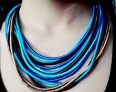 Specially Designed Spiral Necklace - Cotton Yarns Wrapped - Acrylic Yarns- Beaded - Street Hippie Fashion - Stylish Handmade Necklace