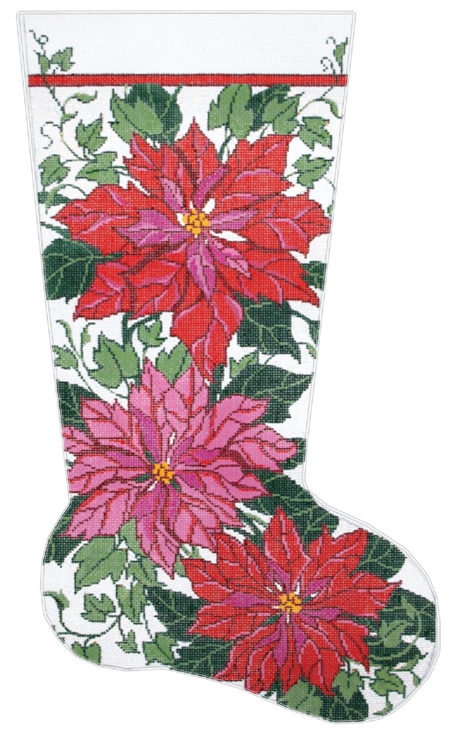 Needlepoint Hand Painted Canvas LEE Christmas Stocking