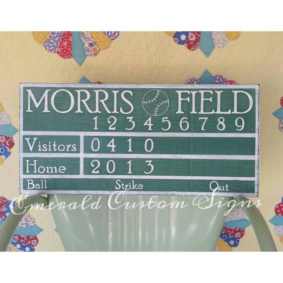 Personalized Baseball Scoreboard Sign / 100 by EmeraldCustomSigns