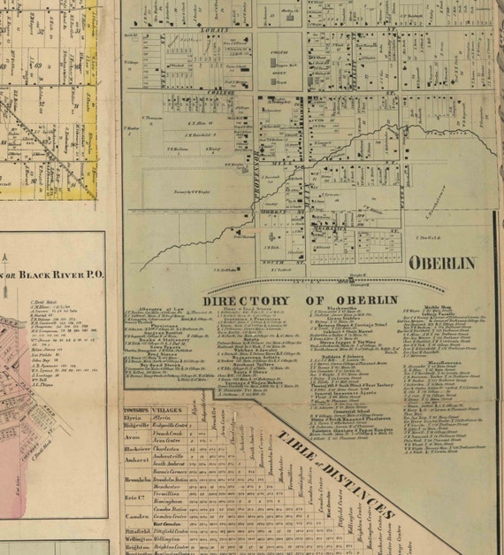 Lorain County Ohio 1857 Wall Map Reprint with by Oldmap on Etsy