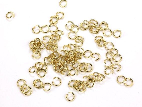 Gold Jump Rings Dia.6mm Jewelry Findings Pkg of 100pcs