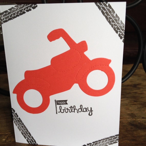 Items similar to ATV birthday card masculine greeting card motorcycle ...