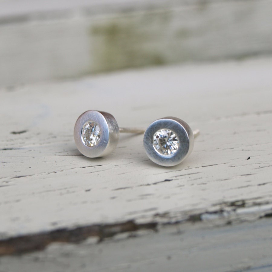 Moissanite silver earrings moissanite stud earrings