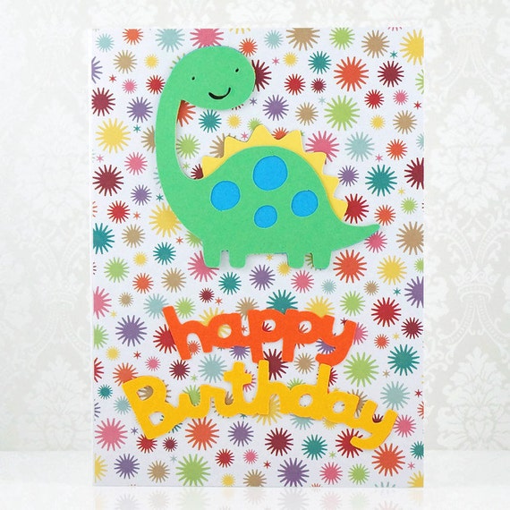 Kids Birthday Cards Dinosaur Birthday Cards by ElizabethGCreations