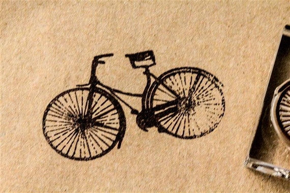 Bike Stamp 2 x 2 Inches Big Bike Stamp Vintage Bicycle